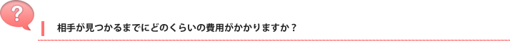 相手が見つかるまでにどのくらいの費用がかかりますか？